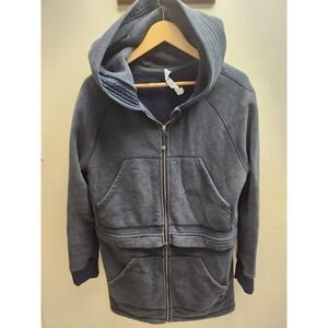 Lululemon Scuba Hoodie Convertible Layered Full Zip Jacket Grey Womens 10